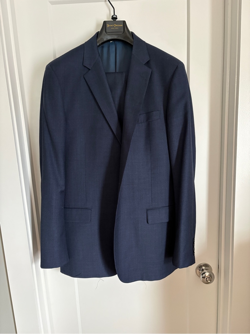Hickey Freeman Navy Blue Single-Breasted Blazer